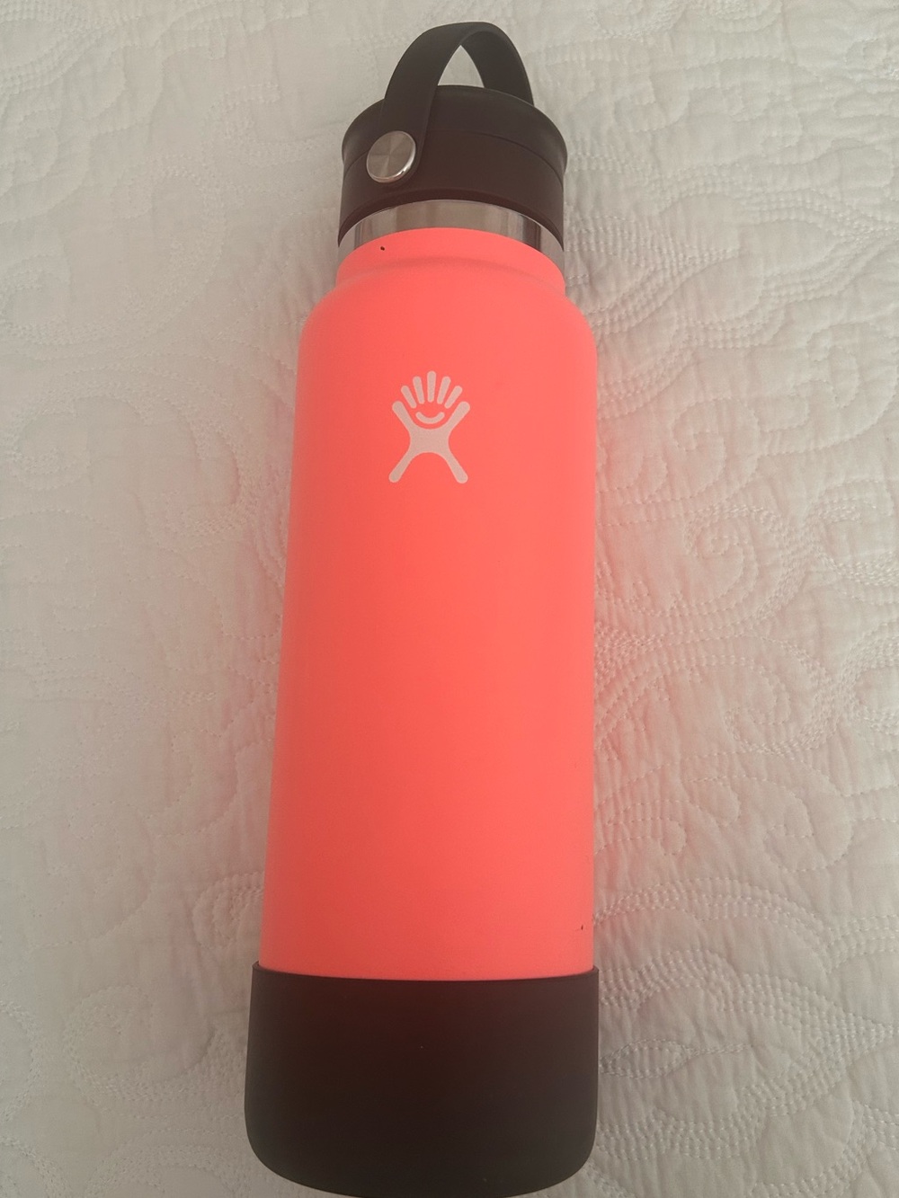 Hydro Flask Coral Pink Insulated Bottle with Black Cap